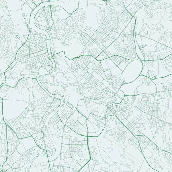 Rome Maps: Rome Urban Roadway Map (Green) by Urbanmap