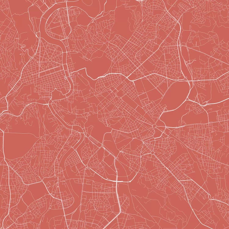 Rome Urban Roadway Map (Pink)