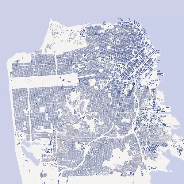 San Francisco Maps: San Francisco Urban Map (Blue) by Urbanmap
