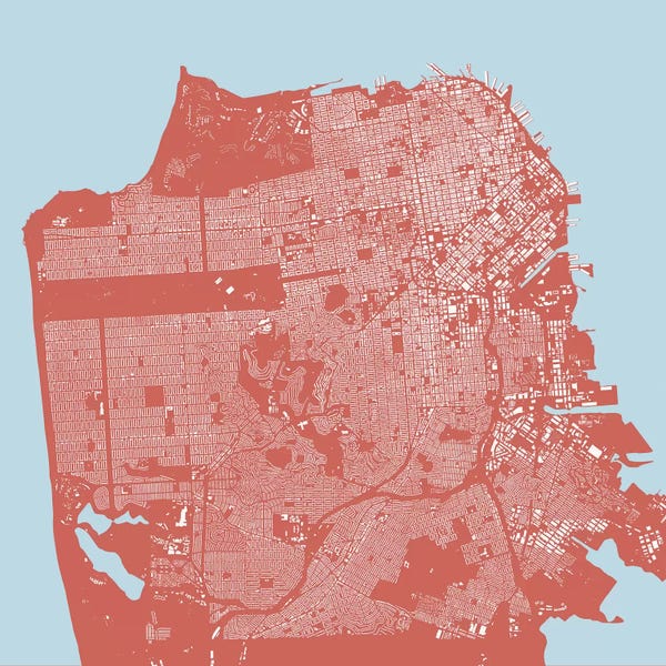 San Francisco Maps: San Francisco Urban Map (Pink) by Urbanmap