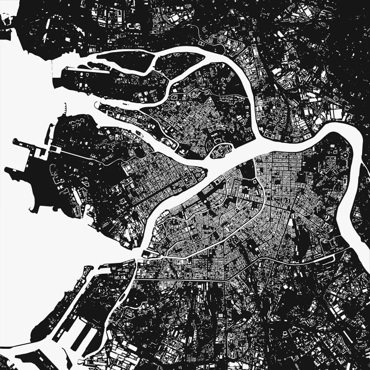 St. Petersburg Urban Map (Black)