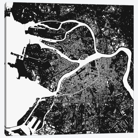 St. Petersburg Urban Map (Black) Canvas Print #ESV341} by Urbanmap Canvas Artwork