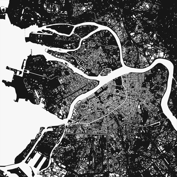 Russia: St. Petersburg Urban Map (Black) by Urbanmap