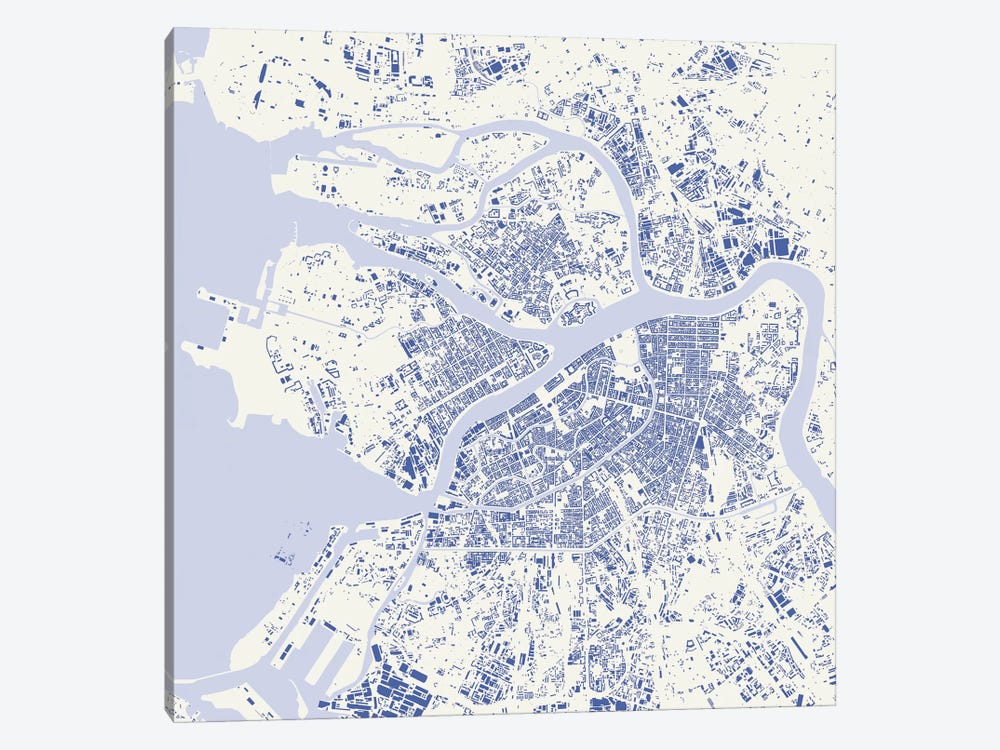St. Petersburg Urban Map (Blue) by Urbanmap 1-piece Art Print