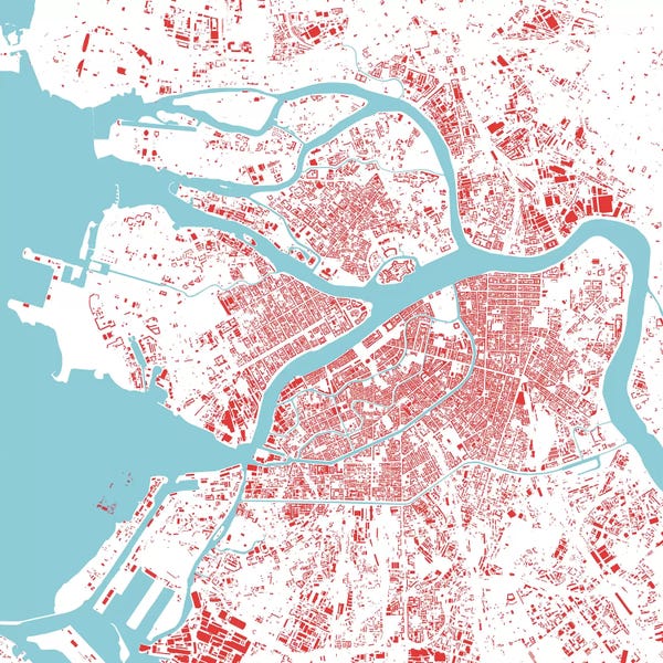 Abstract: St. Petersburg Urban Map (Red) by Urbanmap