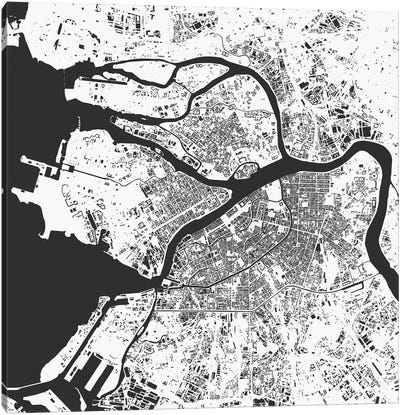St. Petersburg Urban Map (White) Canvas Art Print - Urbanmap
