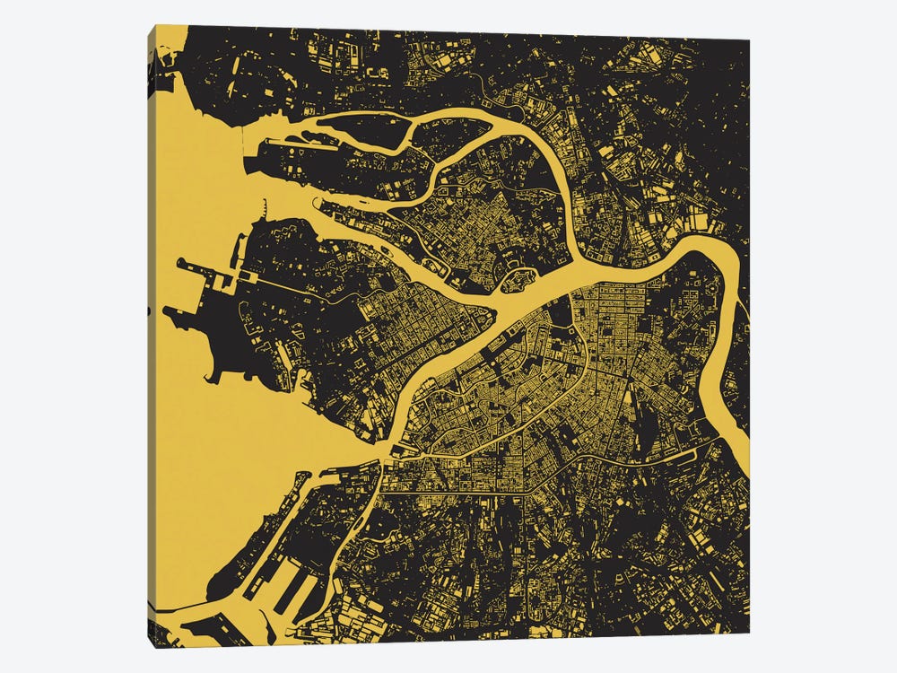 St. Petersburg Urban Map (Yellow) by Urbanmap 1-piece Canvas Print