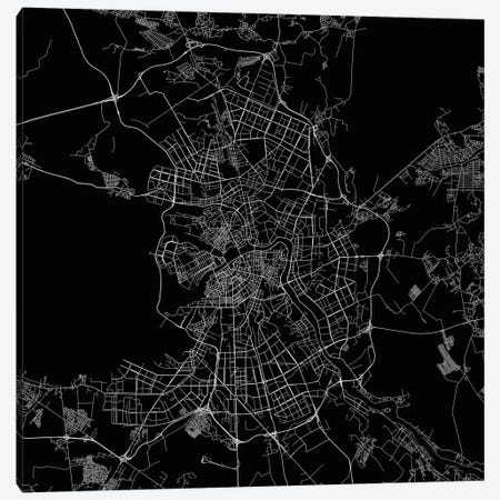 St. Petersburg Urban Roadway Map (Black) Canvas Print #ESV349} by Urbanmap Canvas Artwork