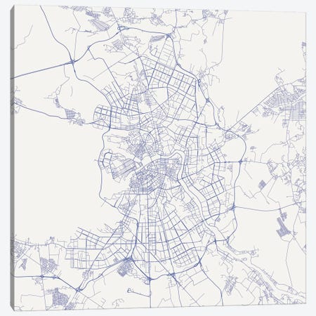 St. Petersburg Urban Roadway Map (Blue) Canvas Print #ESV350} by Urbanmap Canvas Print