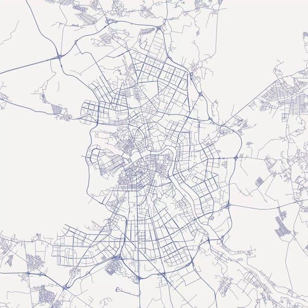 Abstract: St. Petersburg Urban Roadway Map (Blue) by Urbanmap