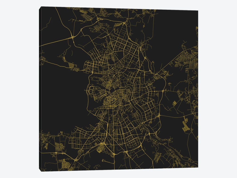 St. Petersburg Urban Roadway Map (Yellow) by Urbanmap 1-piece Art Print