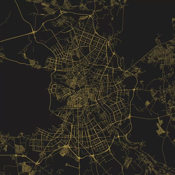 Urbanmap: St. Petersburg Urban Roadway Map (Yellow) by Urbanmap