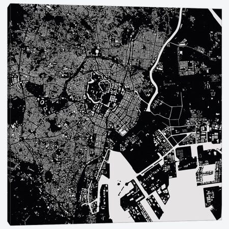 Beijing Urban Map (White) Canvas Artwork by Urbanmap | iCanvas