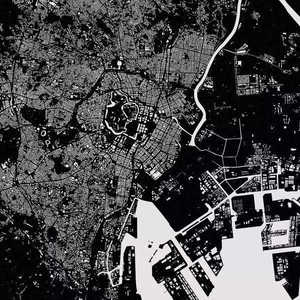Abstract: Tokyo Urban Map (Black) by Urbanmap