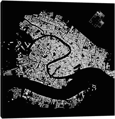 Venice Urban Map (Black) Canvas Art Print - Urbanmap