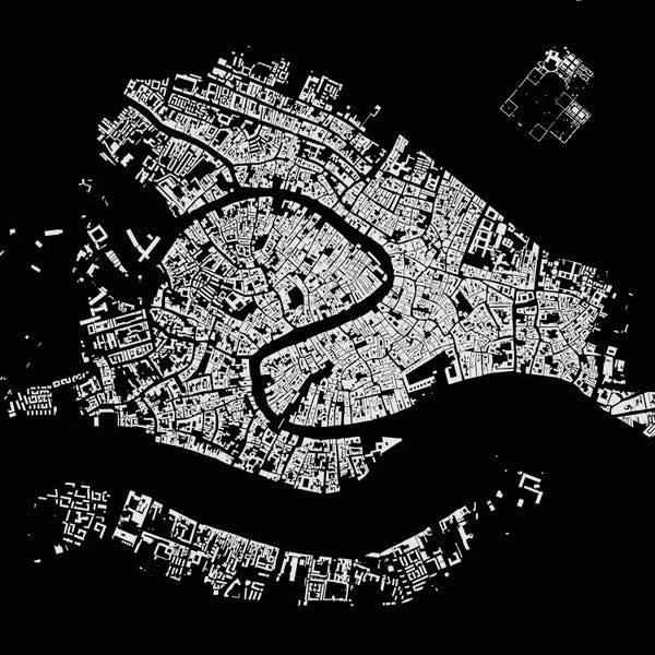 Abstract: Venice Urban Map (Black) by Urbanmap