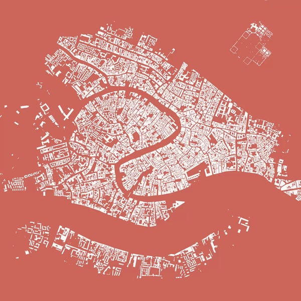 Urbanmap: Venice Urban Map (Pink) by Urbanmap