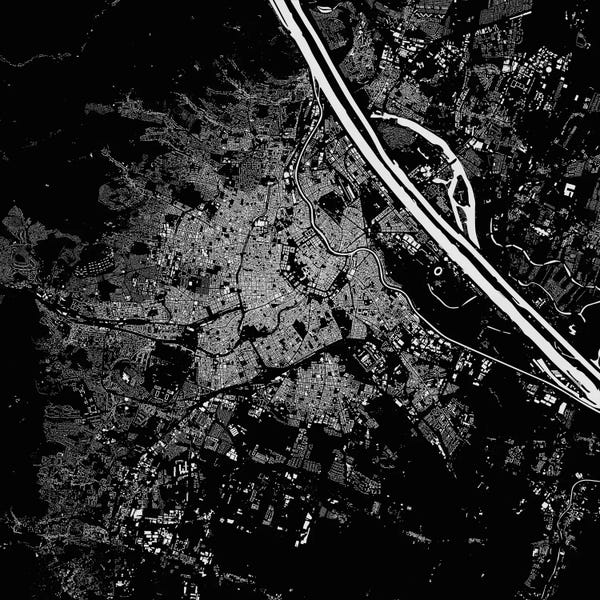 Abstract: Vienna Urban Map (Black) by Urbanmap