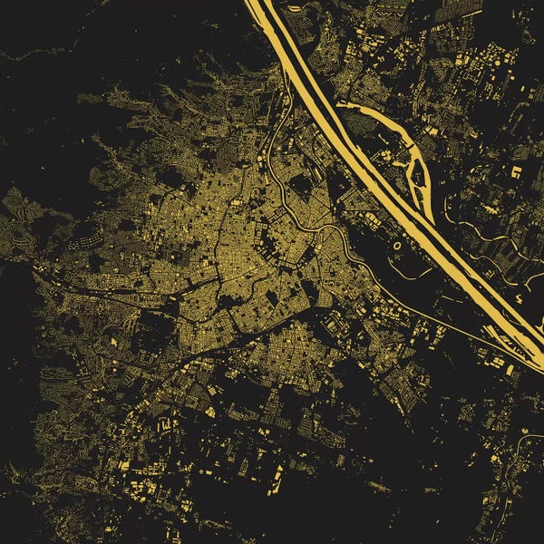 Abstract: Vienna Urban Map (Yellow) by Urbanmap