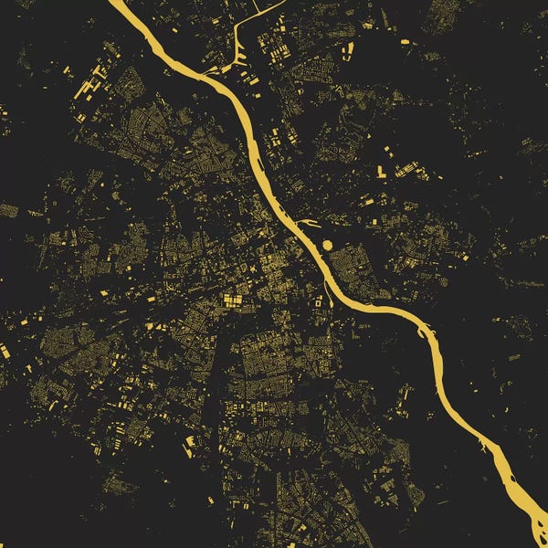 Abstract: Warsaw Urban Map (Yellow) by Urbanmap