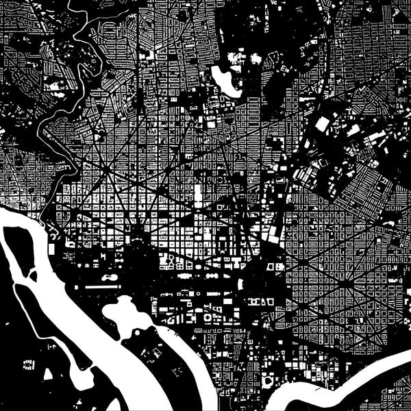 Washington, D.C. Maps: Washington D.C. Urban Map (Black) by Urbanmap
