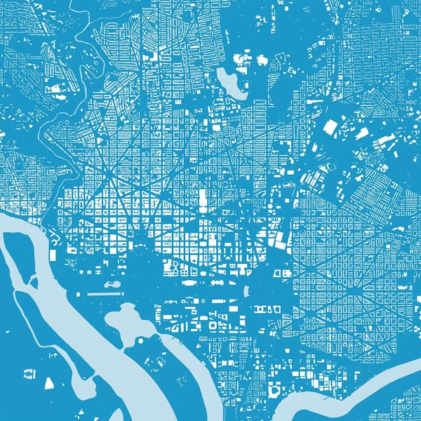 Washington D.C. Urban Map (Blue)