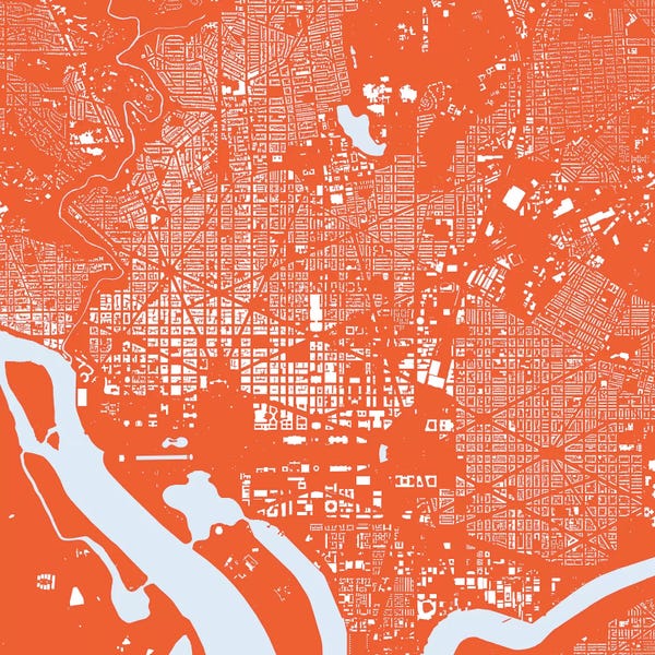 Washington, D.C.: Washington D.C. Urban Map (Red) by Urbanmap