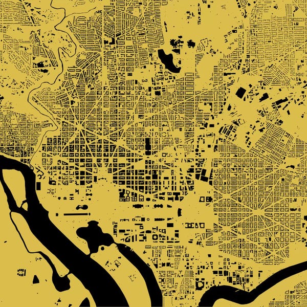 Washington, D.C. Maps: Washington D.C. Urban Map (Yellow) by Urbanmap