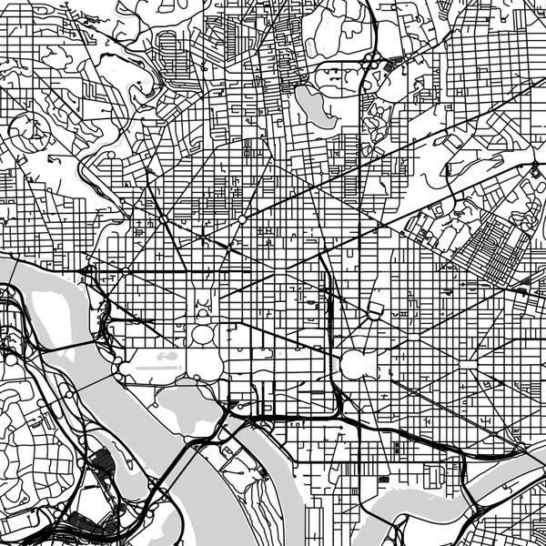Washington, D.C. Maps: Washington D.C. Urban Roadway Map (White) by Urbanmap