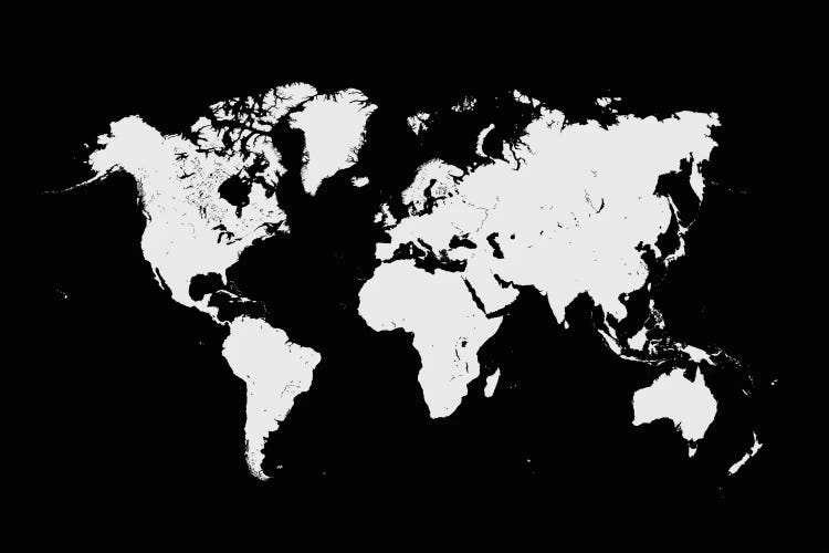 World Urban Map (Black) by Urbanmap wall art