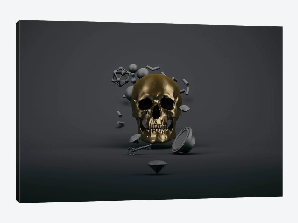 Golden skull by Evgenij Soloviev 1-piece Canvas Artwork