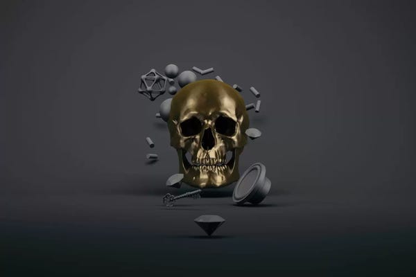 Skulls: Golden skull by Evgenij Soloviev