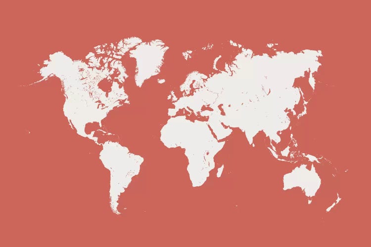 World Urban Map (Pink) by Urbanmap wall art