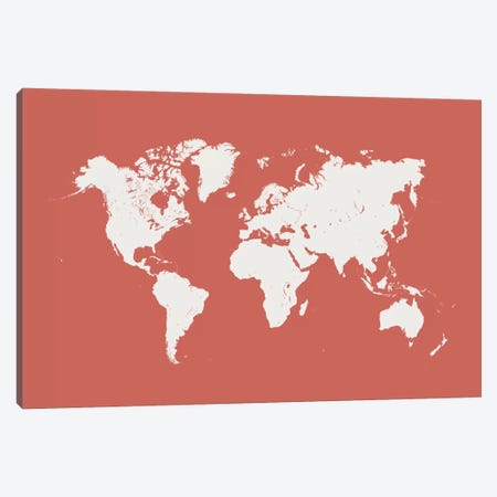 World Urban Map (Pink) Canvas Print #ESV443} by Urbanmap Canvas Print