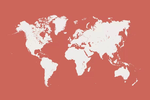 Urbanmap: World Urban Map (Pink) by Urbanmap