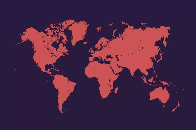 World Urban Map (Purple Night)