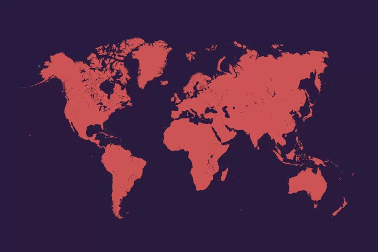World Urban Map (Purple Night) by Urbanmap wall art