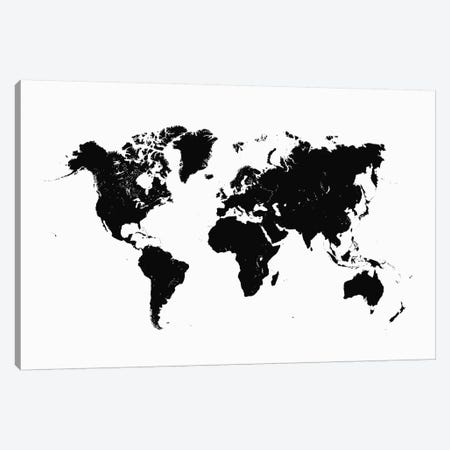 World Urban Map (White) Canvas Print #ESV446} by Urbanmap Canvas Art
