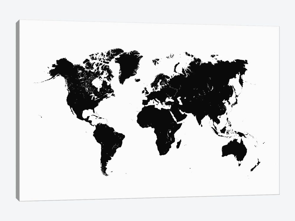 World Urban Map (White) by Urbanmap 1-piece Canvas Artwork