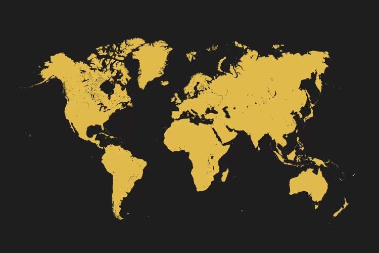 World Urban Map (Yellow) by Urbanmap wall art