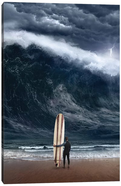 Surf Cataclysm Canvas Art Print - Hipster Art