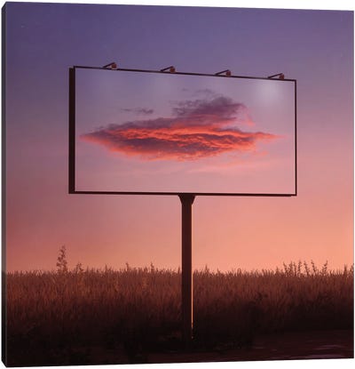 Road Advertising Canvas Art Print - Signs