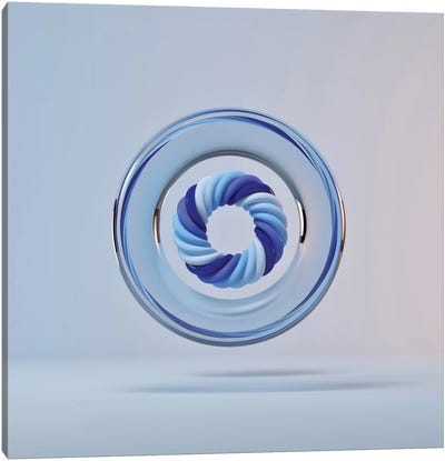 Circle Color Blue Canvas Art Print