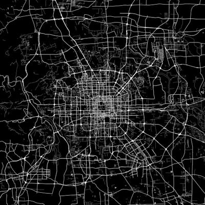 Beijing Urban Map (Black) by Urbanmap acrylic art print