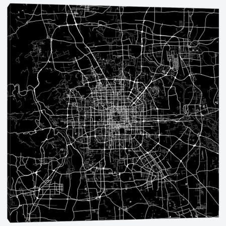 Beijing Urban Map (Black) Canvas Print #ESV82} by Urbanmap Canvas Artwork
