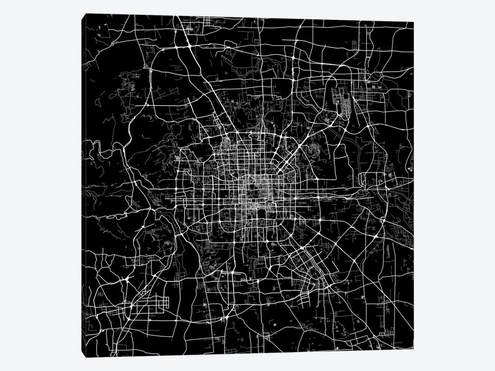 Beijing Urban Map (Black) by Urbanmap 1-piece Art Print