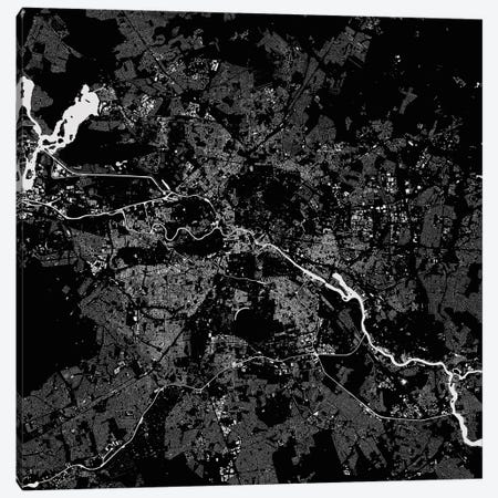 Berlin Urban Map (Black) Canvas Print #ESV91} by Urbanmap Art Print