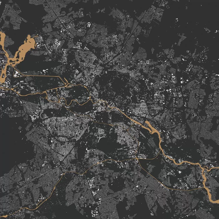 Berlin Urban Map (Gold) by Urbanmap wall art