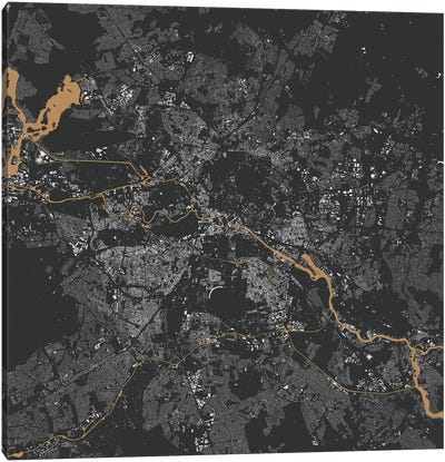 Berlin Urban Map (Gold) Canvas Art Print - Urbanmap