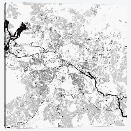 Berlin Urban Map (White) Canvas Print #ESV98} by Urbanmap Canvas Print
